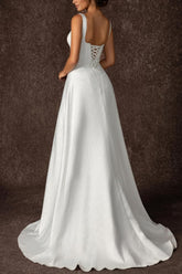 Elegant Sleeveless Royal Style Empire Wedding Dress-27dress